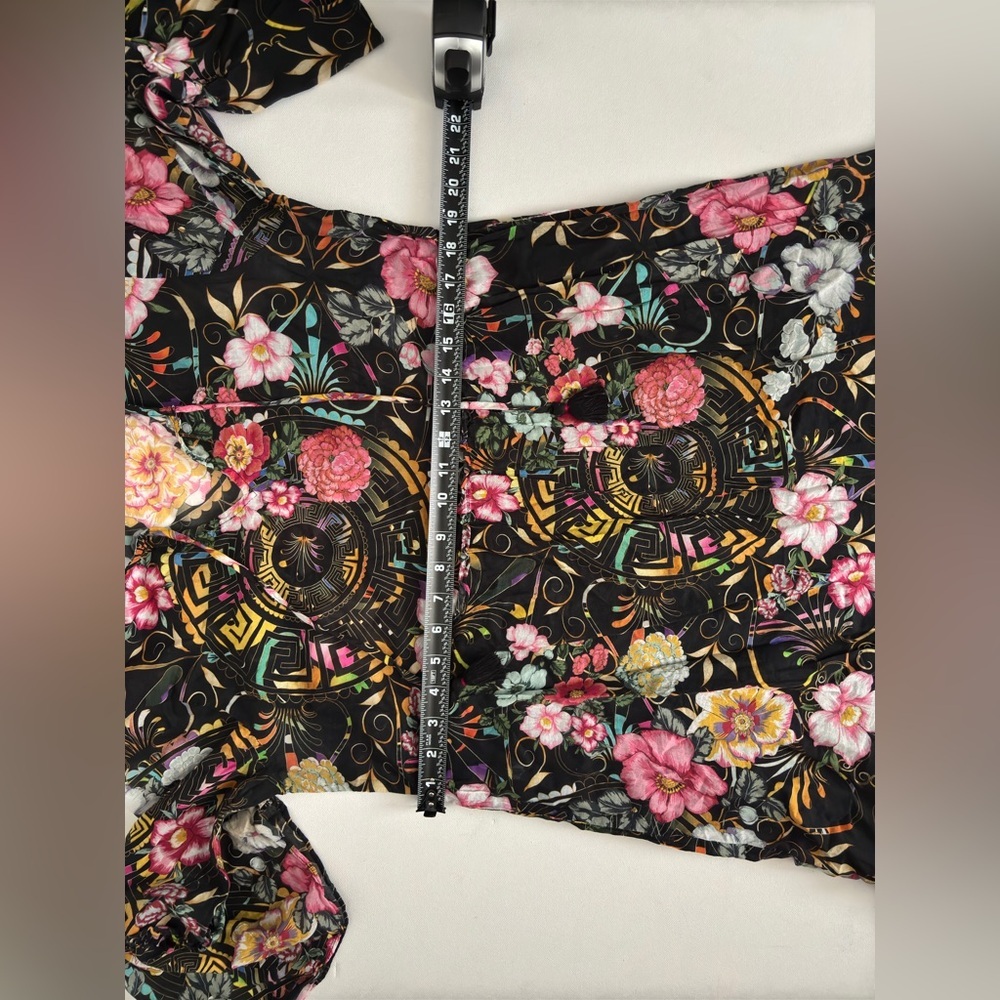 Johnny Was Naomi Peace Ruffle Tiered Dress Black Floral X-Small bohemian modest - Picture 4 of 9